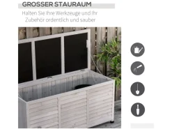 Clearance Outsunny Gartenbox Wetterbeständig 127 x 56 x 60 cm Grau