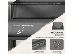 Best Outsunny Gartenmöbel-Set 3-tlg. inkl. Couchtisch 2 Stühle