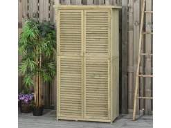 Outsunny Gartenschrank mit Asphaltdach 4 Fächer 87 x 46,5 x 160 cm