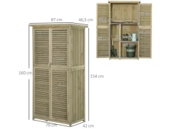 Outsunny Gartenschrank mit Asphaltdach 4 Fächer 87 x 46,5 x 160 cm