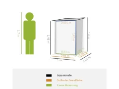 Outsunny Gerätehaus 0,92 m² mit Pultdach Abschließbar 100 x 103 x 160 cm