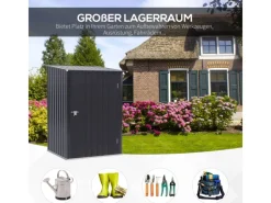 Outsunny Gerätehaus 0,92 m² mit Pultdach Abschließbar 100 x 103 x 160 cm