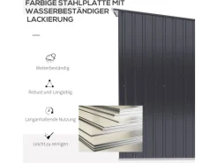Outsunny Gerätehaus 0,92 m² mit Pultdach Abschließbar 100 x 103 x 160 cm