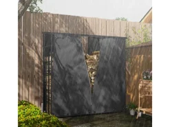 Outsunny Kaminholzregal Abdeckung Brennholzregalabdeckung Polyester Schwarz