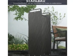 Outsunny Kaminholzregal Brennholzregal für Outdoor Indoor Stahl Schwarz