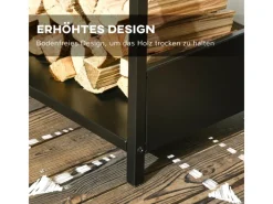 Clearance Outsunny Kaminholzregal Kaminholzlager Stapelhilfe