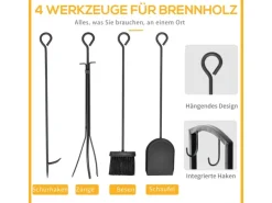 Best Outsunny Kaminholzständer 2 Schichte Kaminwerkzeug 40x30x74,5cm