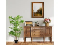 Outsunny Künstlicher Bambus Kunststoff Zement Ø17 x 150H cm