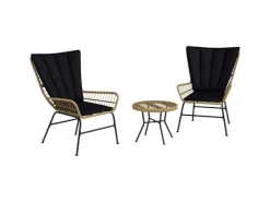 Best Outsunny Rattan-Sitzgruppe PE-Rattan Polyester 76L x 66B x 96H cm Schwarz