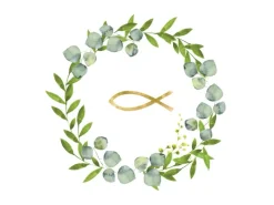 Discount PPD Papierservietten Eucalyptuskranz und Fisch 16,5 x 16,5 cm 20 Stk Weiß-Grün FSC®