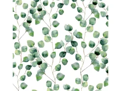 New PPD Papierservietten mit Eucalyptuszweigen 16,5 cm x 16,5 cm 20 Stück Weiß-Grün FSC®