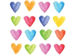 Clearance PPD Papierservietten mit Herzen 16,5 cm x 16,5 cm 20 Stück Bunt FSC®