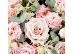 PPD Papierservietten mit Rosen und Eukalyptus 16,5 x 16,5 cm 20 Stück Rosa-Grün FSC®