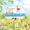 PPD Papierservietten mit Wiese und Campingwagen 16,5 cm x 16,5 cm 20 Stück Bunt FSC®