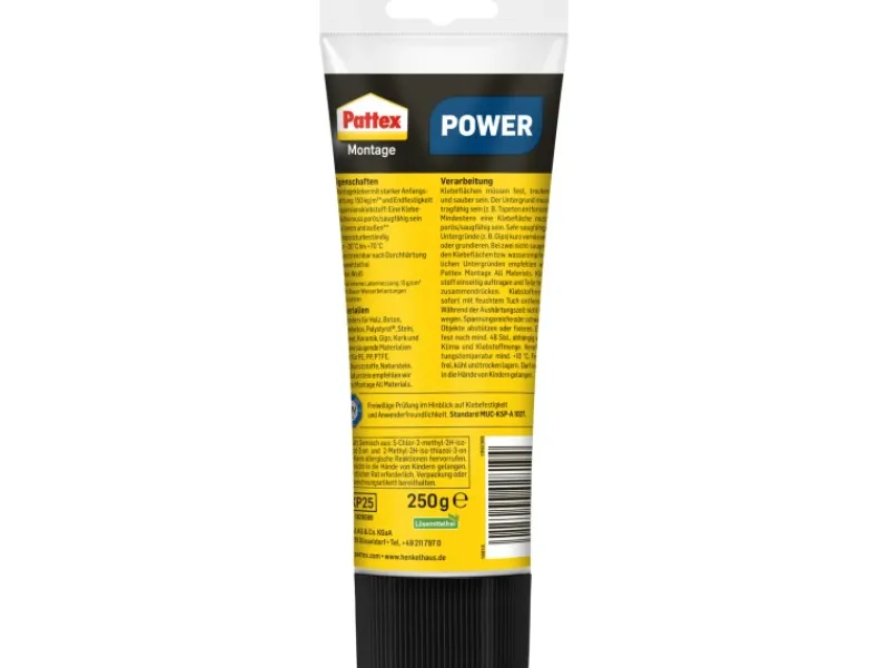 Pattex Baukleber Montagekleber Power Tube starke Anfangshaftung 250 g