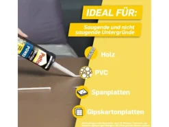 Pattex Baukleber Montagekleber Power Kartusche starke Anfangshaftung 370 g