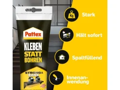 Pattex Montagekleber Kleben statt Bohren Kraftkleber weiß 250g Tube