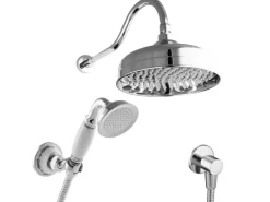 PaulGurkes Retro Duschsystem Nostalgie mit Duschkopf Handbrause ohne Armatur