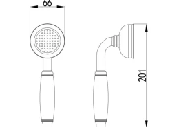 PaulGurkes Retro Duschsystem Nostalgie mit Duschkopf Handbrause ohne Armatur
