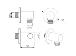 PaulGurkes Retro Duschsystem Nostalgie mit Duschkopf Handbrause ohne Armatur