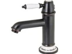 PaulGurkes Schwarze Retro Waschtischarmatur Einhandmischer Bordüre Nostalgie Wasserhahn