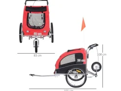 PawHut 2 in 1 Hundeanhänger Universalkupplung