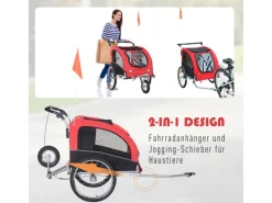 PawHut 2 in 1 Hundeanhänger Universalkupplung