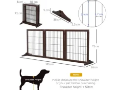 PawHut Absperrgitter für Hunde mit Stützfüßen für Kamin