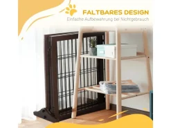 PawHut Absperrgitter für Hunde mit Stützfüßen für Kamin