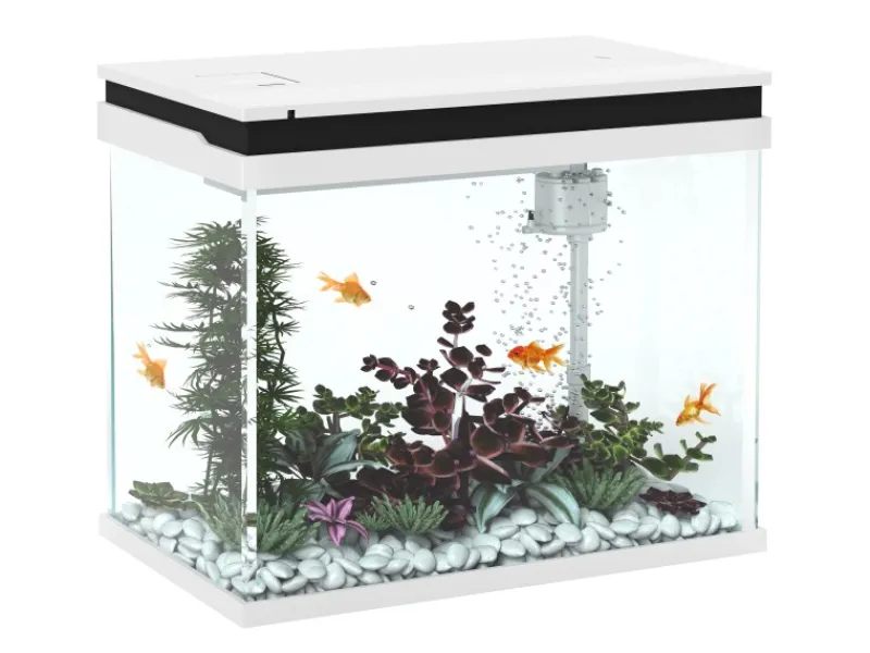 PawHut Aquarium Filtersystem Glas ABS Weiß 48L x 30B x 41H cm