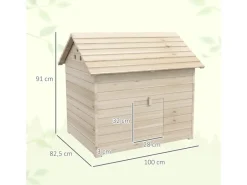 New PawHut Entenhaus Tannenholz Naturholz 100L x 82,5B x 91H cm