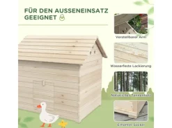 New PawHut Entenhaus Tannenholz Naturholz 100L x 82,5B x 91H cm