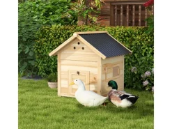PawHut Entenstall aus Holz mit Kippdach Doppeltür 78 x 90 x 92 cm