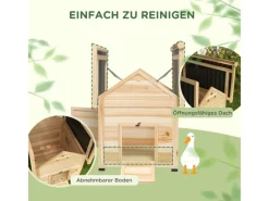 PawHut Entenstall aus Holz mit Kippdach Doppeltür 78 x 90 x 92 cm