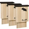 PawHut Fledermauskasten 3er-Set zum Aufhängen Tannenholz 25 x 6 x 37,5 cm Natur
