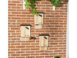 PawHut Fledermauskasten 3er-Set zum Aufhängen Tannenholz 25 x 6 x 37,5 cm Natur