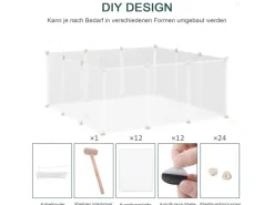 New PawHut Freilaufgehege Laufgitter DIY Absperrgitter 105 x 105 x 45 cm