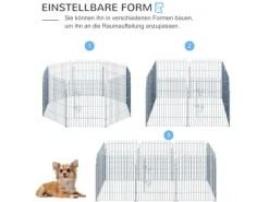 Discount PawHut Freilaufgehege Laufstall für Tiere 8-Teilig