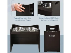 Hot PawHut Futternapf Höhenverstellbar mit 2L Futterständer