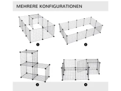 PawHut Gittergehege Metallgitter Flexibel Umformbar 106 x 73 x 36 cm