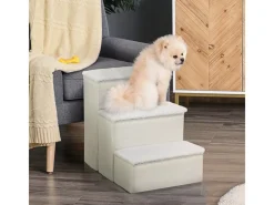 Clearance PawHut Haustiertreppe 3 Stufen mit Stauraum