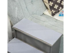 Discount PawHut Haustiertreppe MDF Kurzplüsch Grau 40L x 59B x 54,2H cm