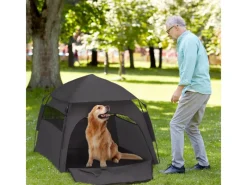 Hot PawHut Haustierzelt Polyester Dunkelgrau 120L x 120B x 106H cm