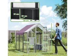 Discount PawHut Hühnerstall Freilaufgehege Freigehege mit Schloss Tannenholz