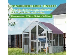 Discount PawHut Hühnerstall Freilaufgehege Freigehege mit Schloss Tannenholz