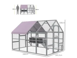 Online PawHut Hühnerstall mit Tür Nistkasten Dach