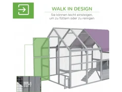 Online PawHut Hühnerstall mit Tür Nistkasten Dach