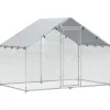 Sale PawHut Hühnerstall Verzinkter Stahl Silber 300L x 170B x 190H cm