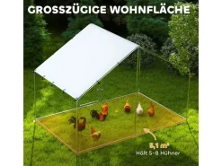 Sale PawHut Hühnerstall Verzinkter Stahl Silber 300L x 170B x 190H cm
