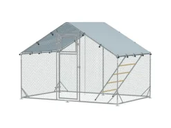 Outlet PawHut Hühnerstall Verzinkte Stahlrohre Stahlgitter 300L x 200B x 195H cm